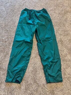 Vintage Stearns Dry Wear rain pants in size XL Teal/Green Zip Cuff Elastic waist